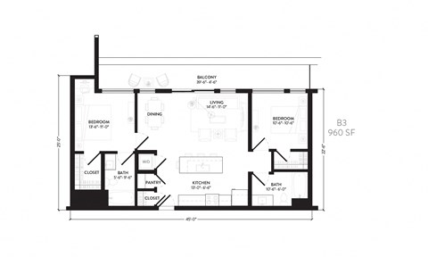 the floor plan of the house includes a large living room and a master bedroom